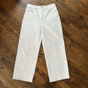 Madewell The Perfect Vintage Wide-Leg Crop Jeans in Tile White denim